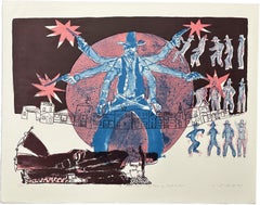 Lithographie originale signée Wild West Hoot Gibson 1969