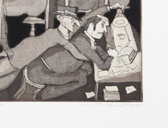 Votres amis de l'IRS, gravure à l'aquatinte de Warrington Colescott