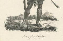Warrior of Owhyhee (Hawaii) - Anthropophage in War Costume, 1785 Engraving