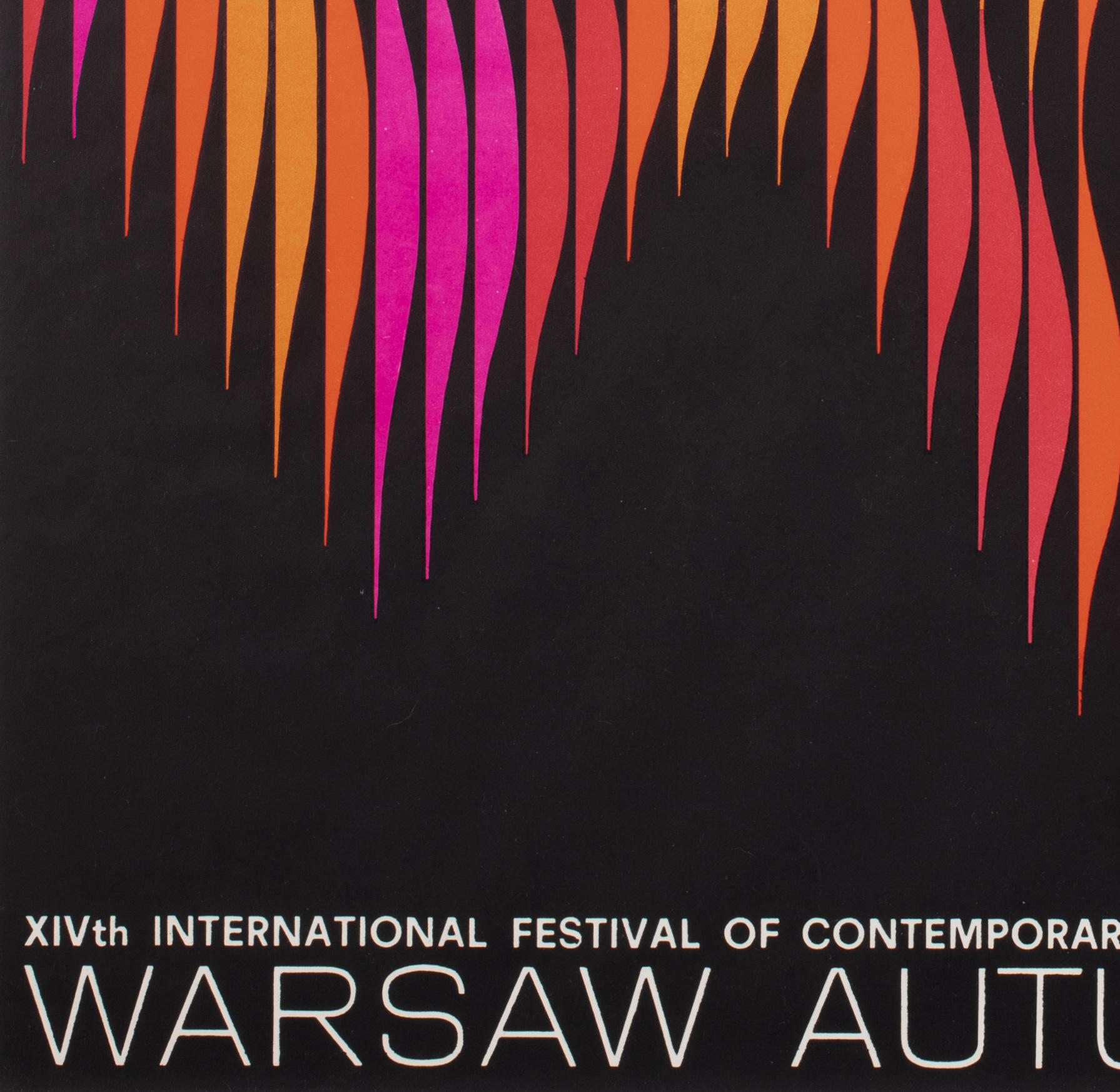 Warsaw Autumn 1970 Polish B1 Music Festival Poster, Hubert Hilscher For Sale 2