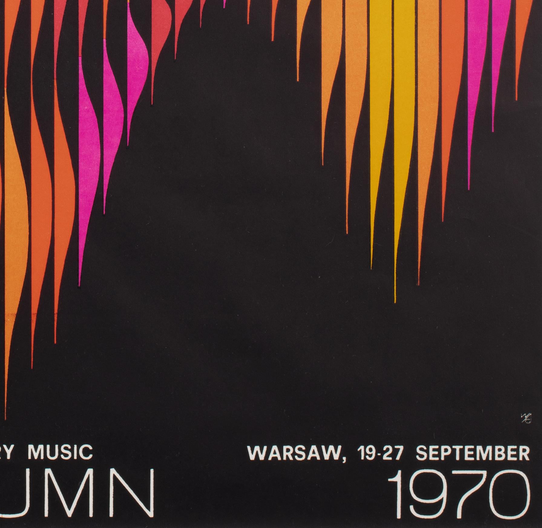 Warsaw Autumn 1970 Polish B1 Music Festival Poster, Hubert Hilscher For Sale 3
