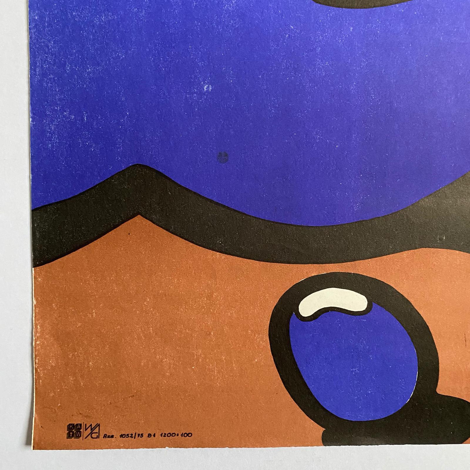 Here’s another very collectible original 1975 vintage Polish poster ‘Warsaw Autumn’ (Warszawska Jesien) by the legendary Jan Mlodozeniec. He designed it for the 19th International Festival of Contemporary Music. We absolutely adore the incredible