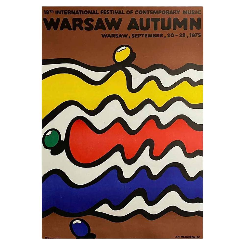 Varsovie en automne, Vintage Polish Music Poster by Jan Mlodozeniec, 1975 en vente