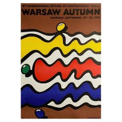 Warschauer Herbst, Vintage polnisches Vintage-Musikplakat von Jan Mlodozeniec, 1975