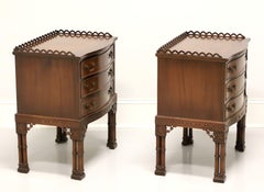 WARSAW MFG Mahogany Chinese Chippendale Nightstands / Bedside Chests - Pair