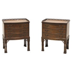 WARSAW MFG Mahogany Chinese Chippendale Nightstands / Bedside Chests - Pair