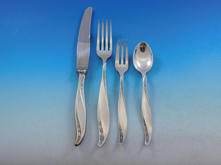 Warsaw Poland 800 Silver Flatware Set Service Polish Pine Spray design