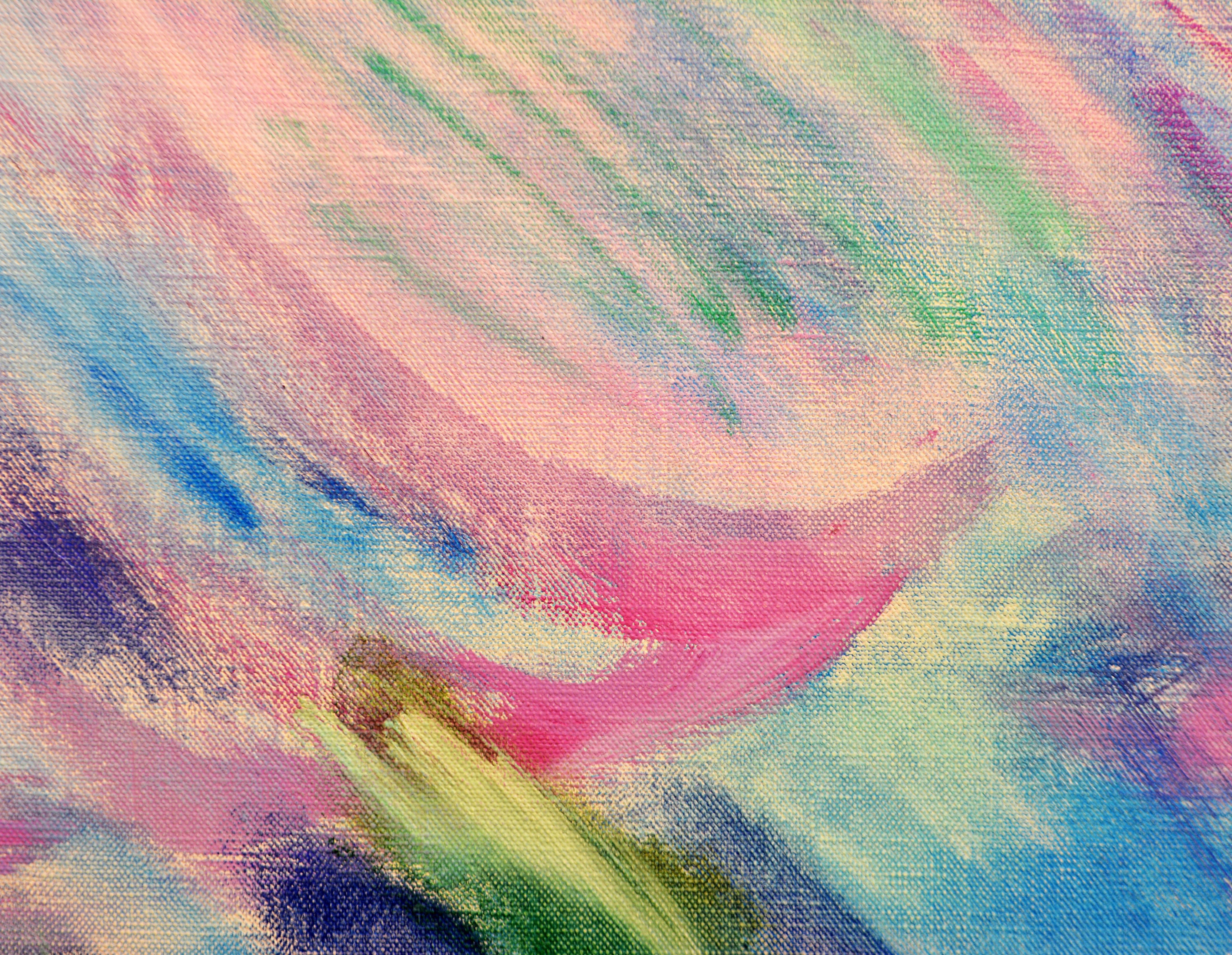 'Water Dance' Large Florida Keys Abstract Oil Painting by Elaine Kaufman Feiner In Good Condition In Ft. Lauderdale, FL