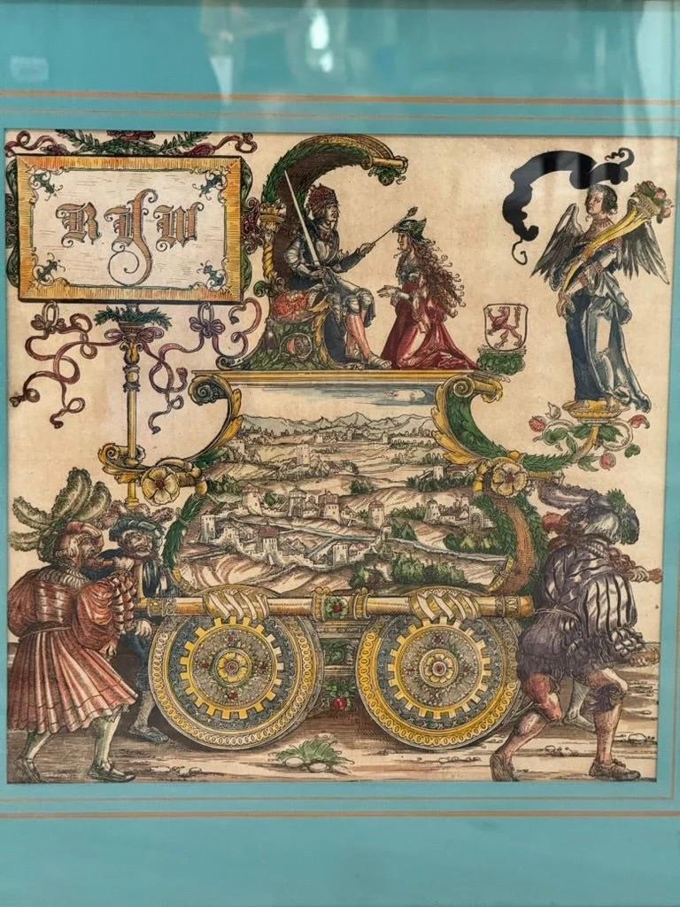 XVIIIe siècle et antérieur Triomphes en temps de guerre, Hans Burgkmair The Elder Gravures sur bois peintes à la main Ca. 1515-18 en vente