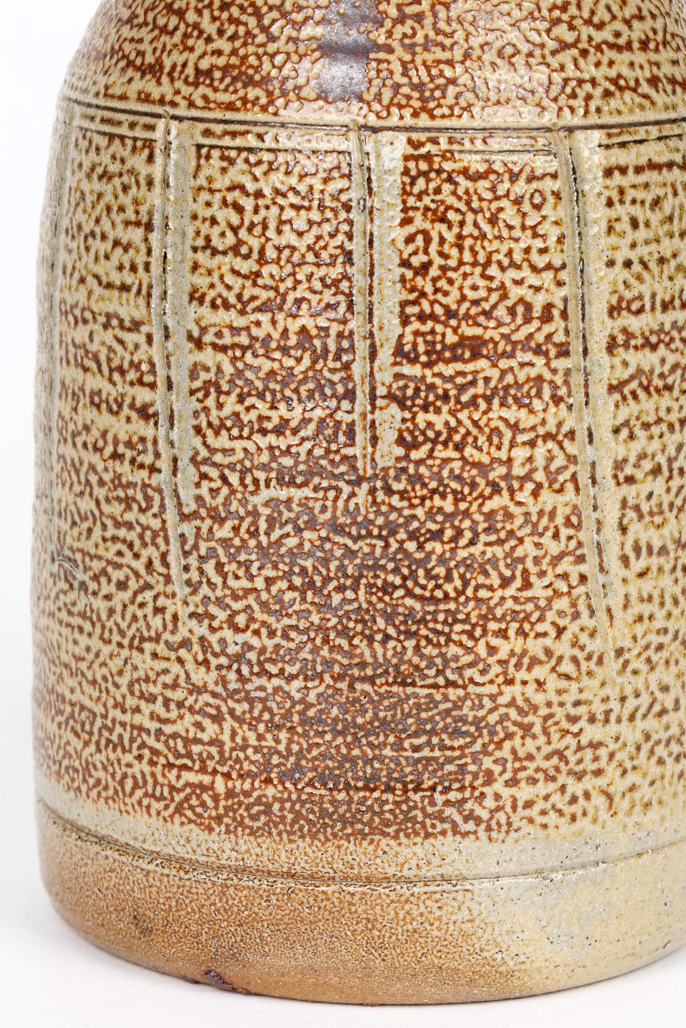 Warwick Parker English Salt Glazed Studio Pottery Bottle Vase For Sale 1