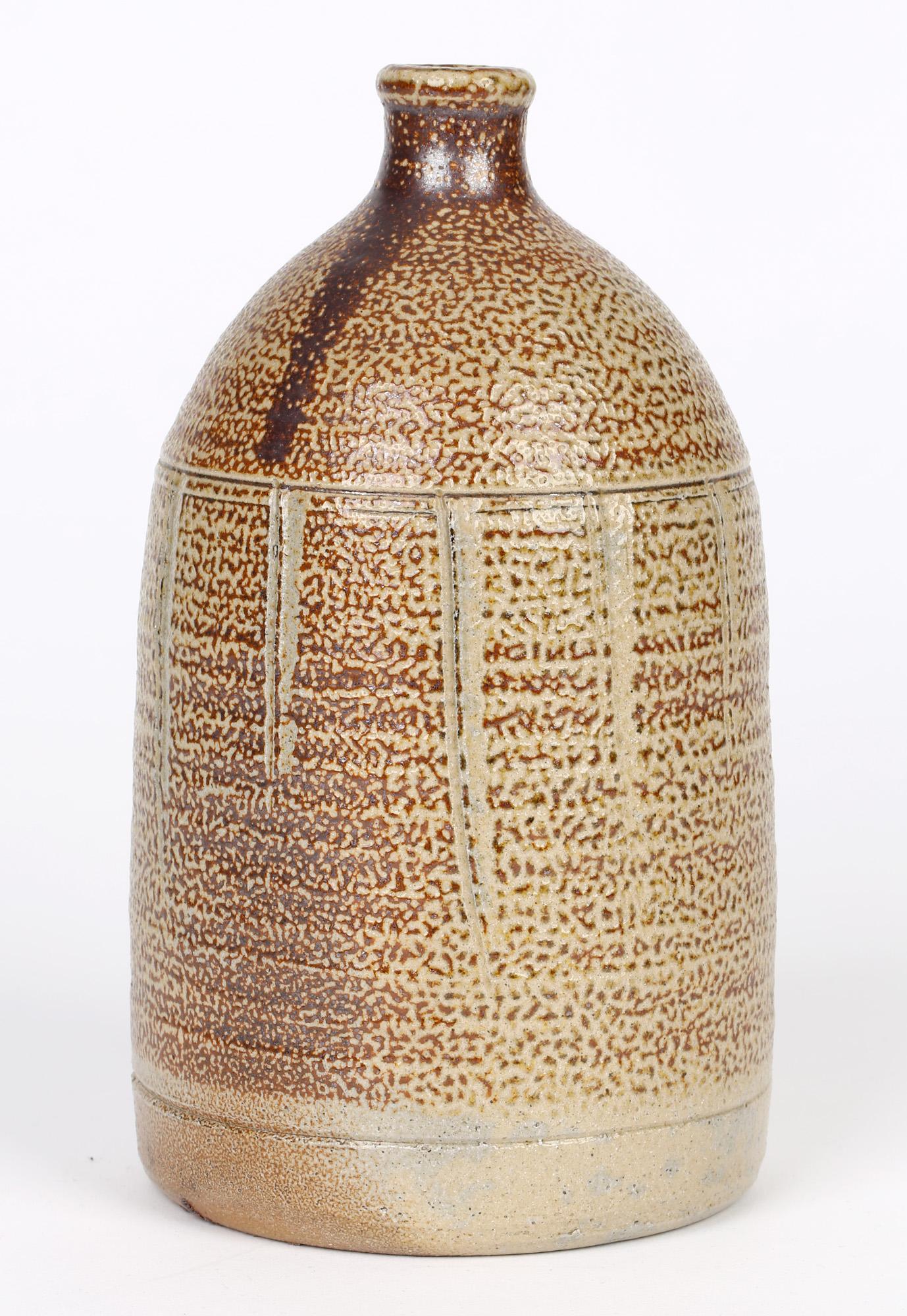 Warwick Parker English Salt Glazed Studio Pottery Bottle Vase For Sale 2