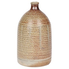 Warwick Parker: Englische salzglasierte Studio Pottery-Flaschenvase