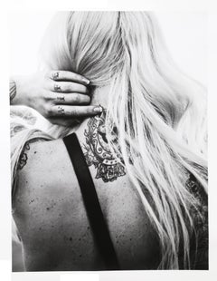 Neck Tattoo, Black and White Photograph