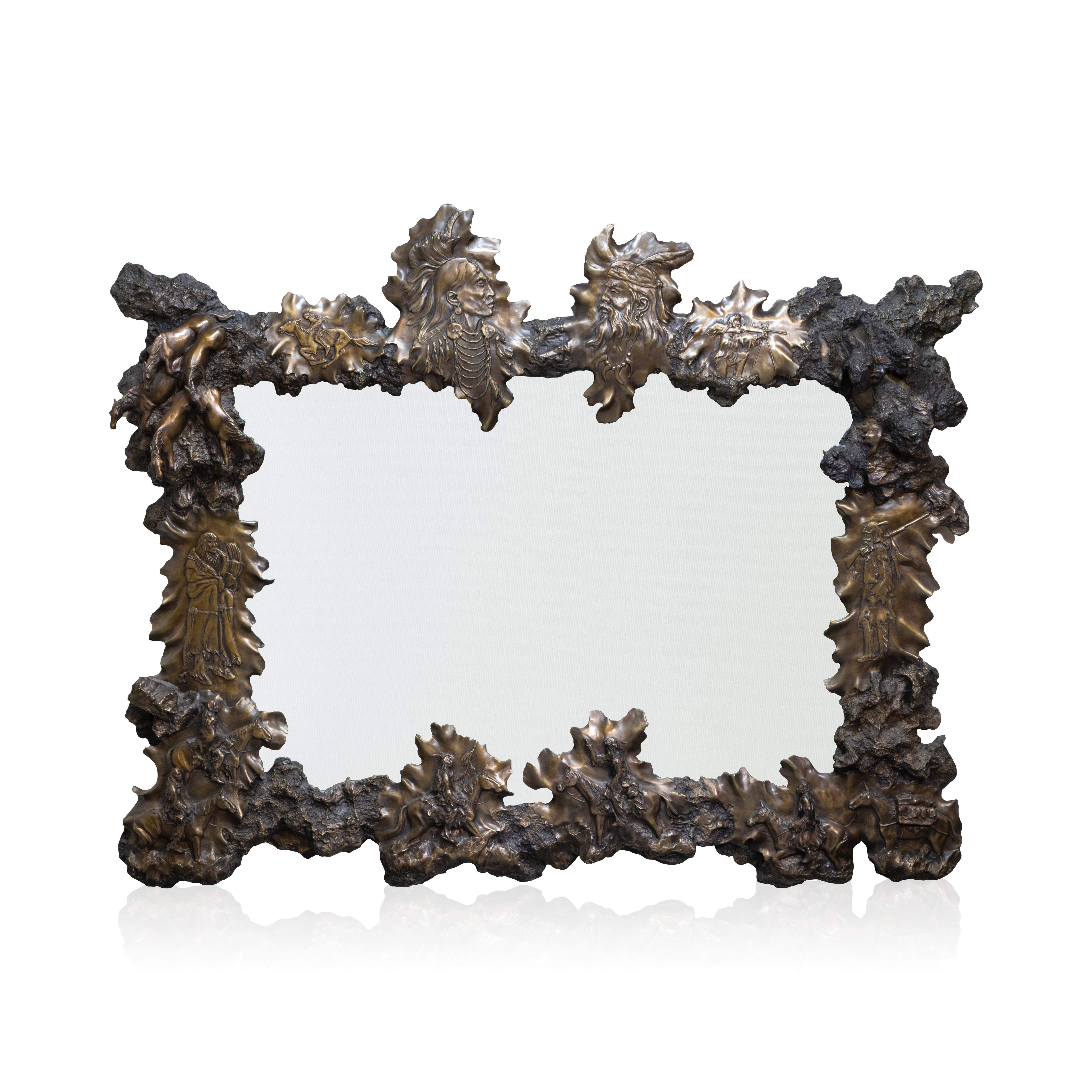 Miroir en bronze Wary Greetings de J.D. McKellar en vente 2