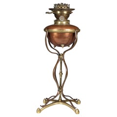 WAS Benson. Lampe à huile de table en cuivre et laiton