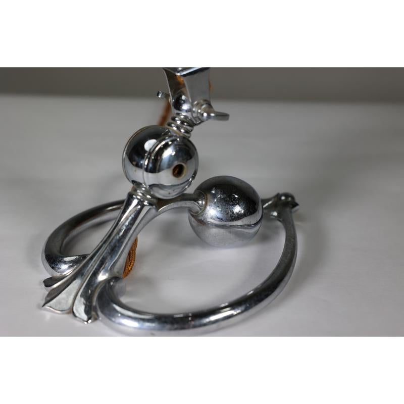 W A S Benson. An Arts and Crafts chrome plated table lamp with heart shaped base For Sale 5