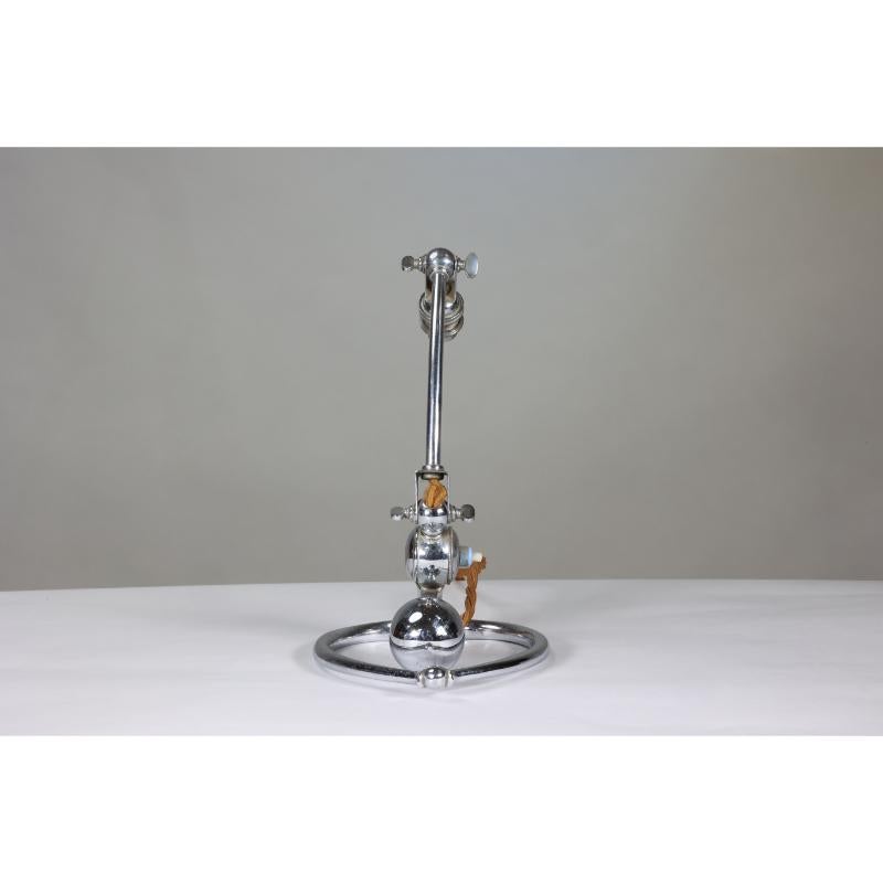 English W A S Benson. An Arts and Crafts chrome plated table lamp with heart shaped base For Sale