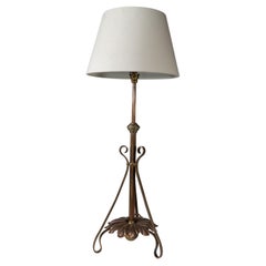 WAS Benson. Arts and Crafts telescopic verstellbare Tischlampe aus Kupfer und Messing