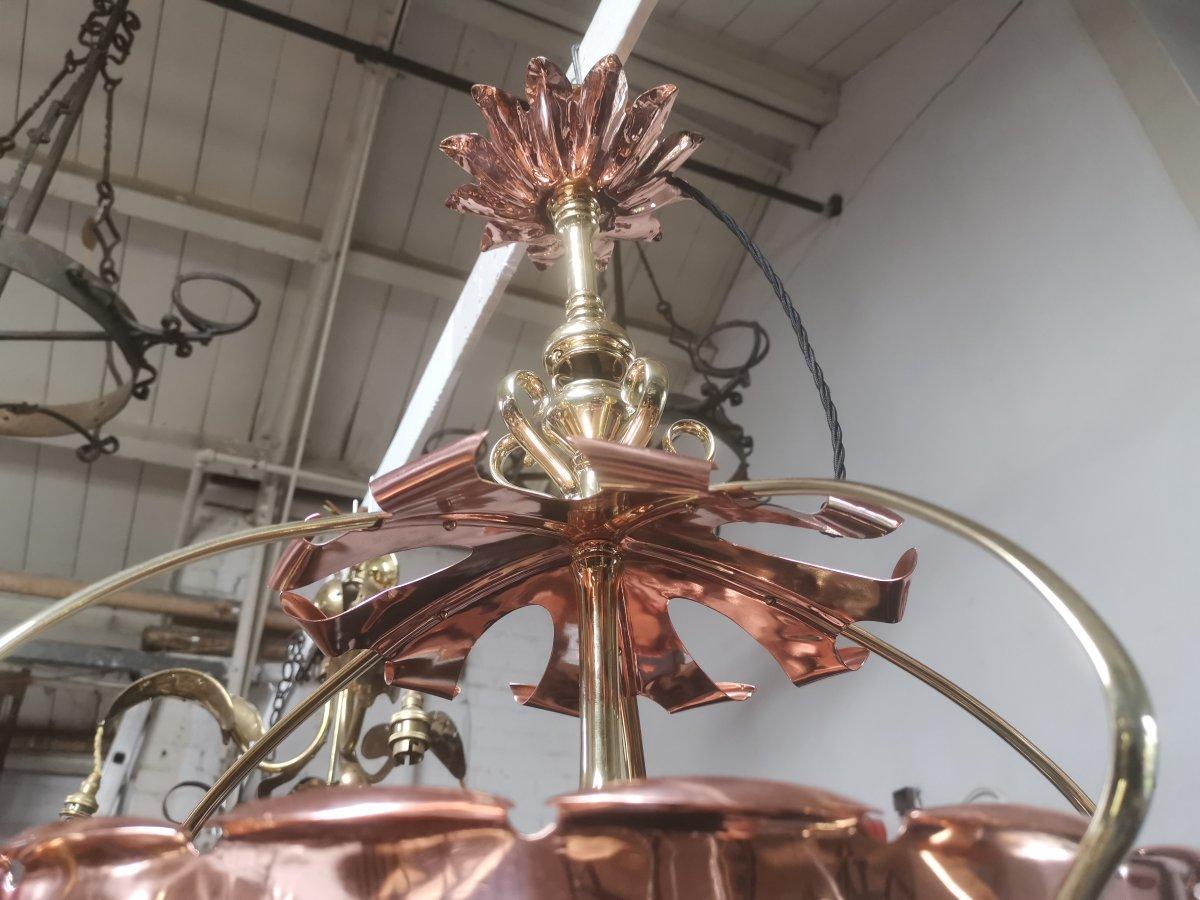 antique copper chandelier