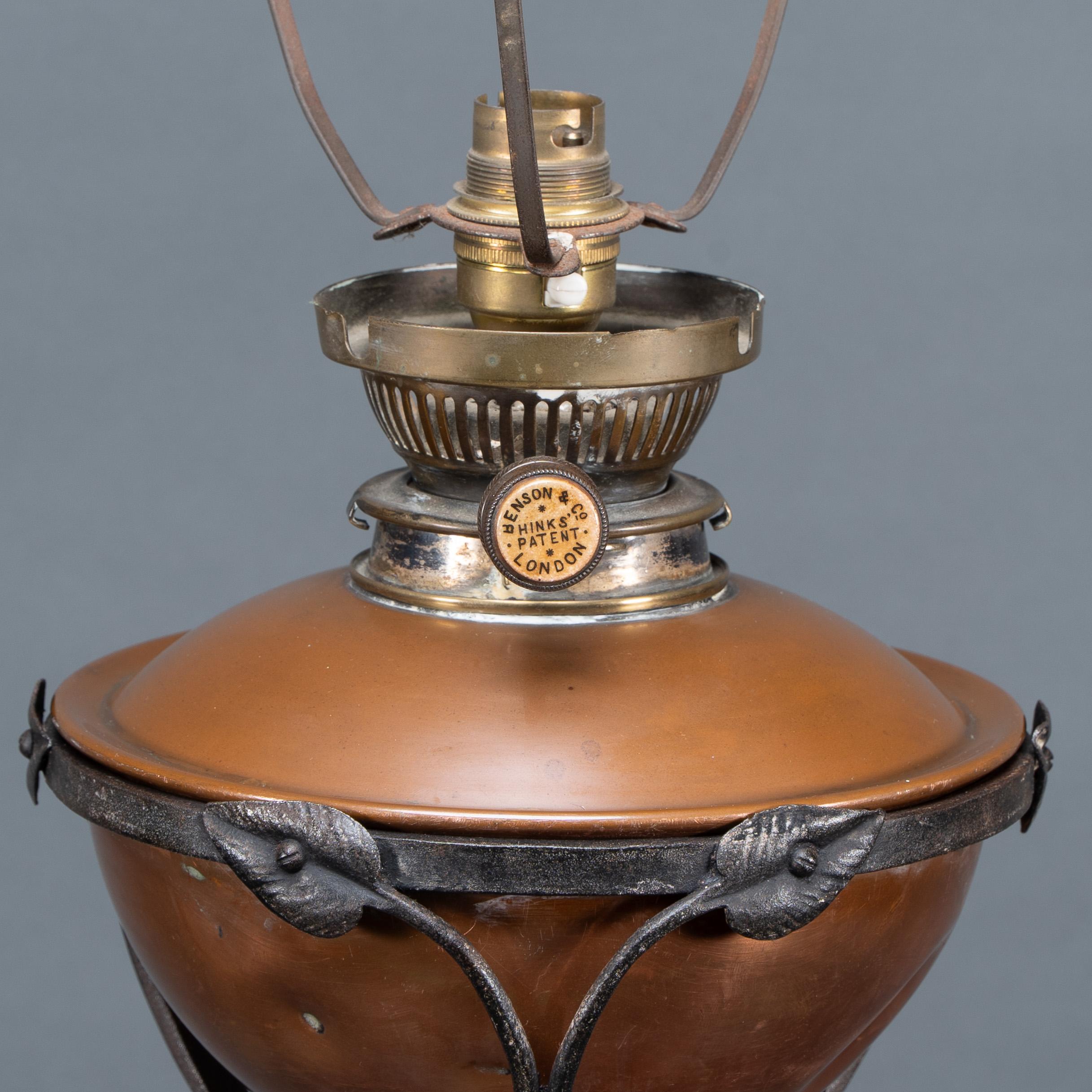 WAS Benson. Eine äußerst seltene Arts and Crafts-Stehlampe aus Eisen mit Teleskop, Standard im Angebot 4
