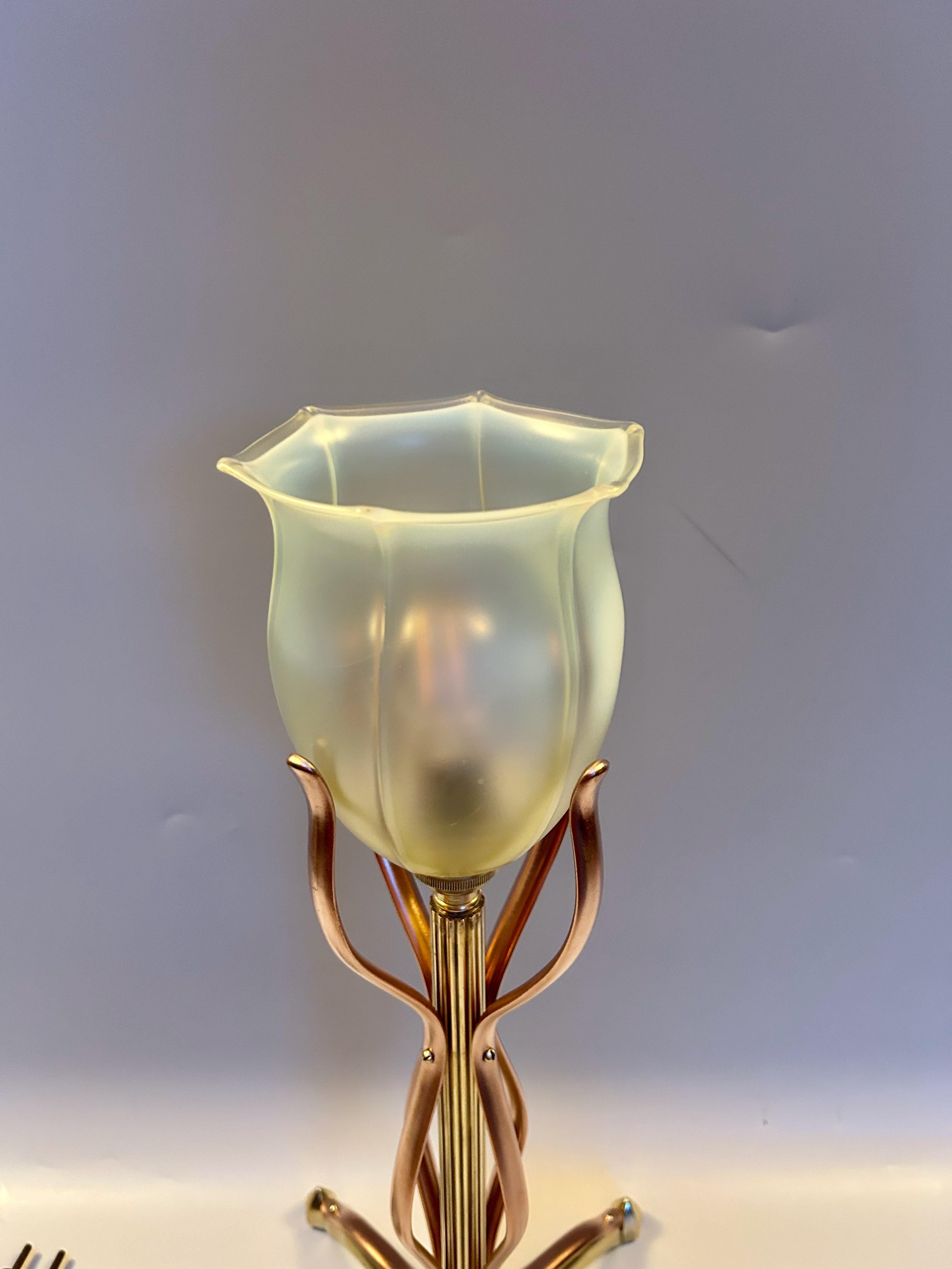 English WAS Benson Art Nouveau Lamp For Sale