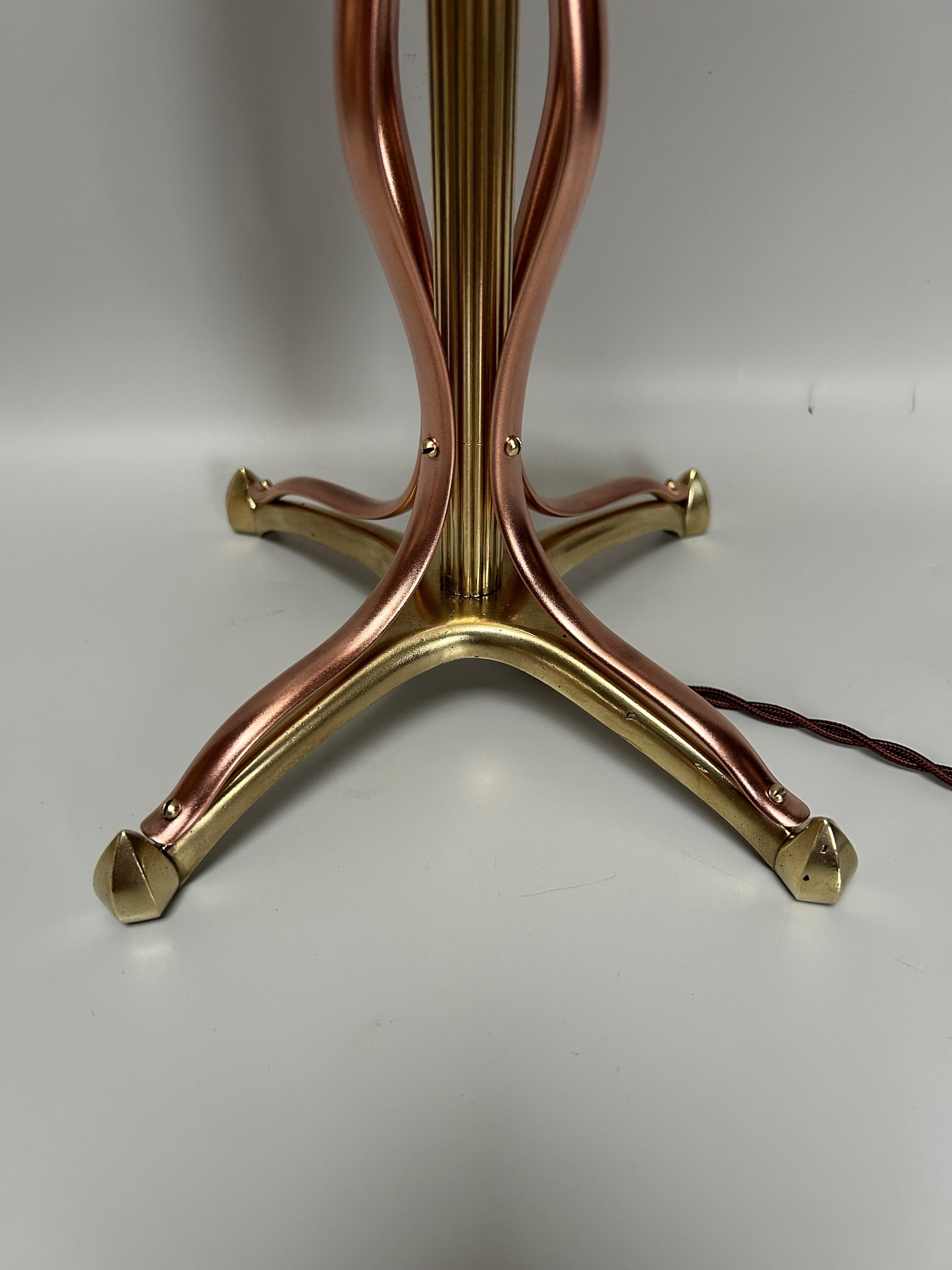 Brass WAS Benson Art Nouveau Lamp For Sale