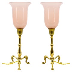 Paar W.A.S Benson (att)-Tischlampen oder Wandleuchter, 1900