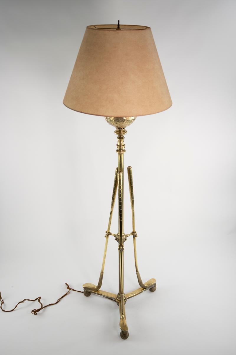 W.A.S. Benson Golf Club Floor Lamp In Excellent Condition For Sale In New York, NY