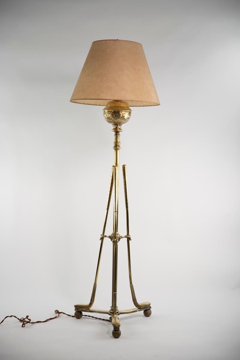 Early 20th Century W.A.S. Benson Golf Club Floor Lamp For Sale
