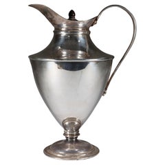 WAS Benson (stamped). A silver plated hot water jug