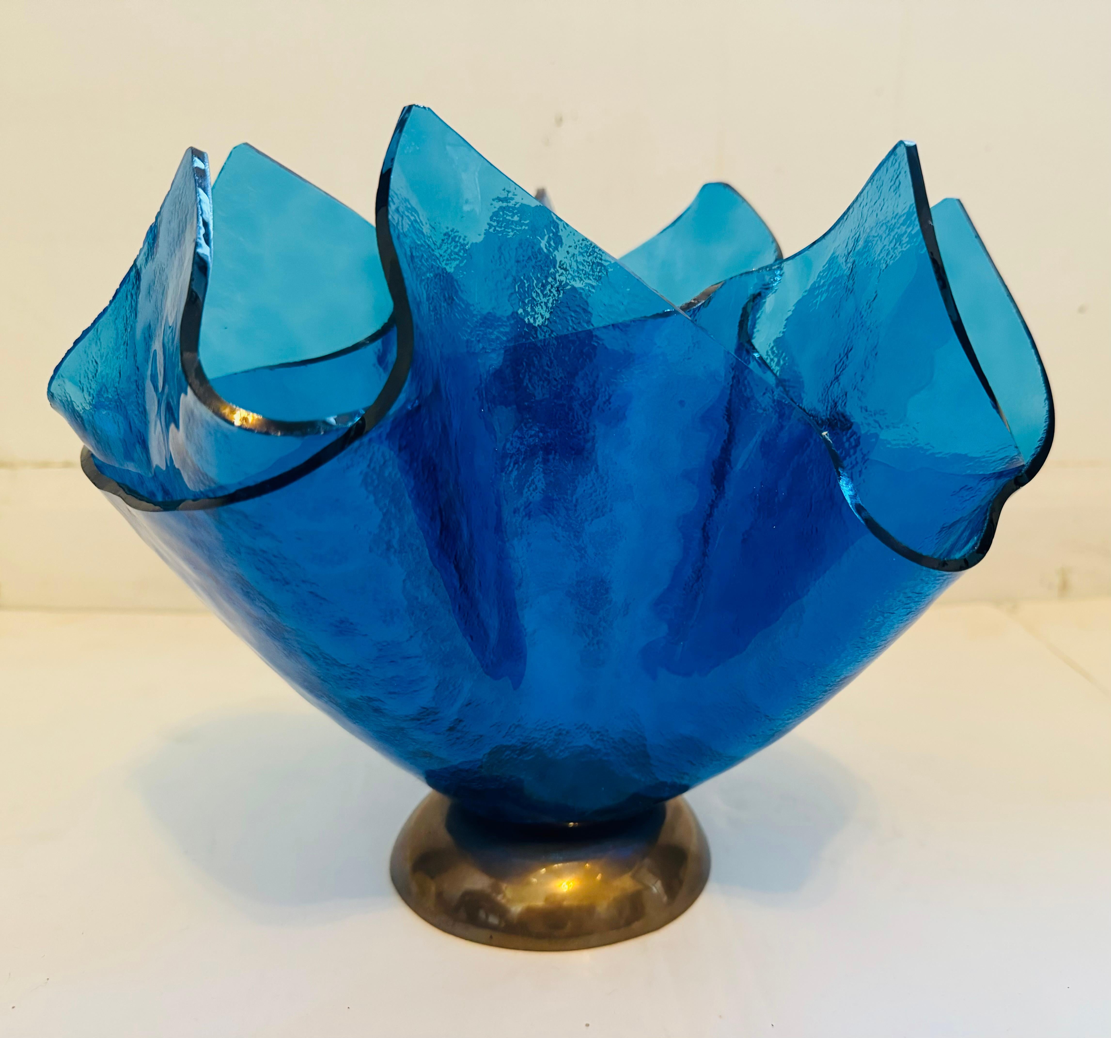 Was Fedrigolli Sculptural Glass 1980s Italian Vase For Sale 6
