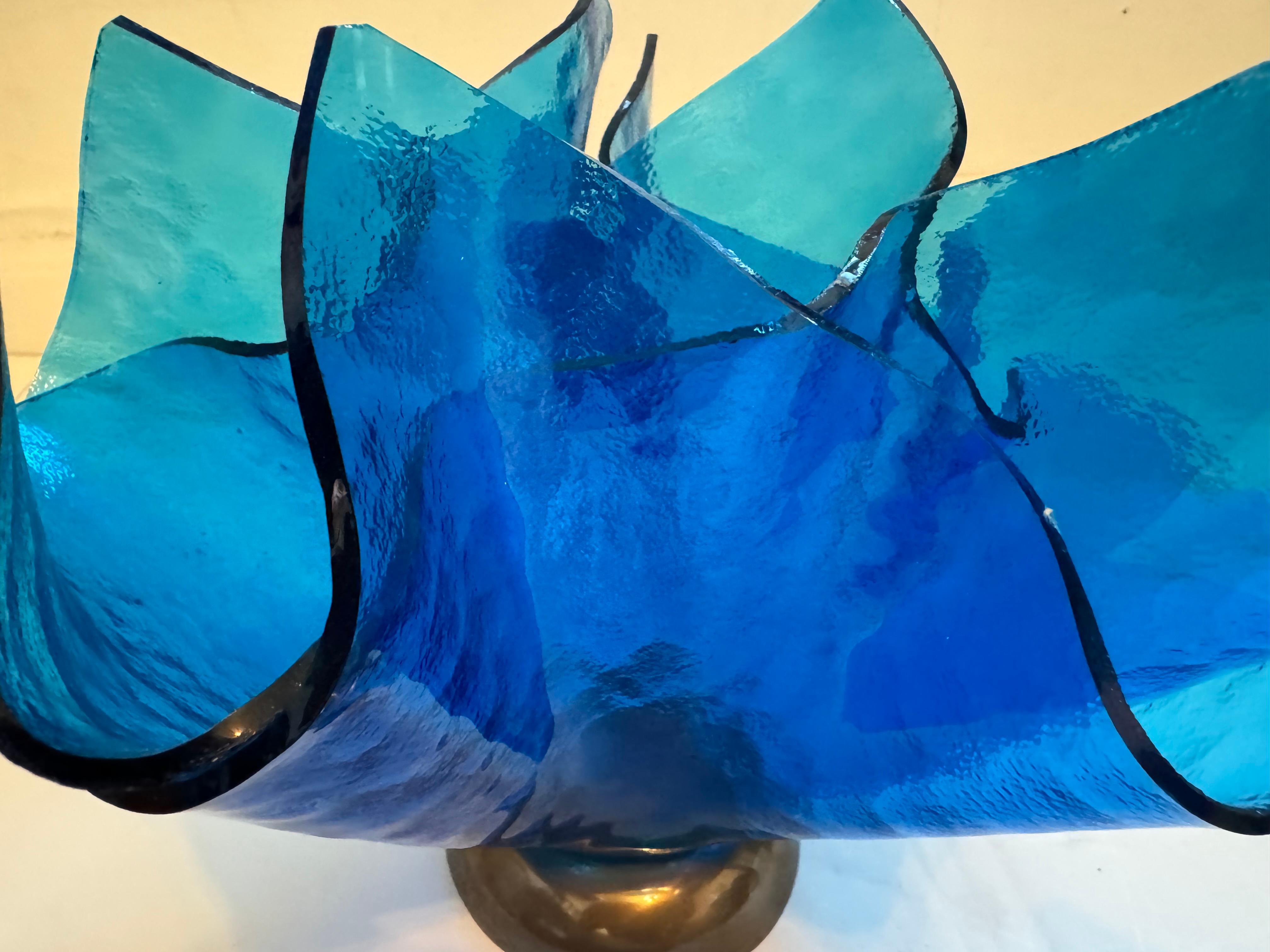 Was Fedrigolli Skulpturale italienische Vase aus Glas, 1980er Jahre (Ende des 20. Jahrhunderts) im Angebot