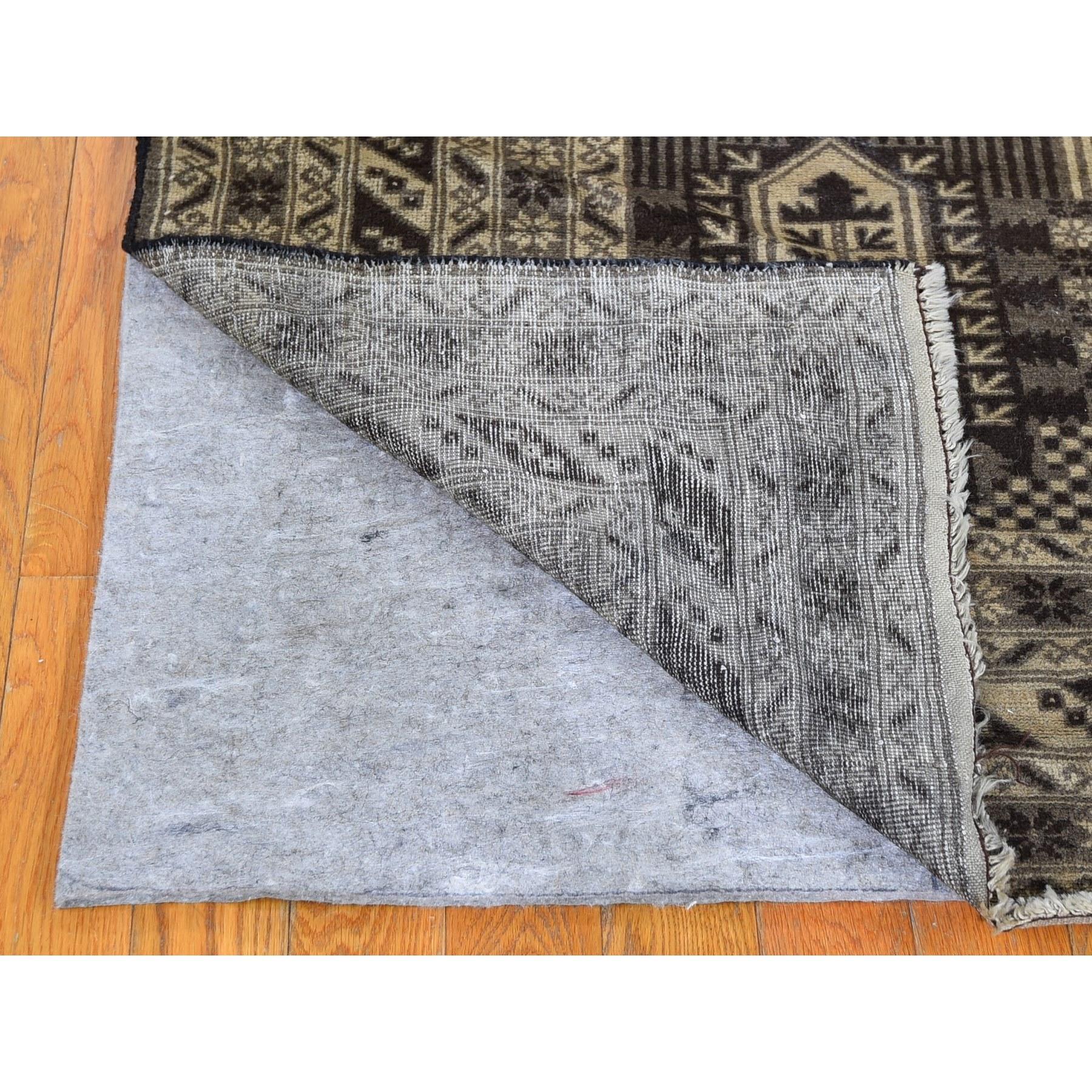 Hand-Knotted Wash and Vintage Afghan Baluch Natural Color Pure Wool Hand Knotted Oriental Rug For Sale
