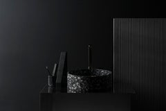 Wash Basin / Vessel Sink 'HUI' Made of Terrazzo 'black'
