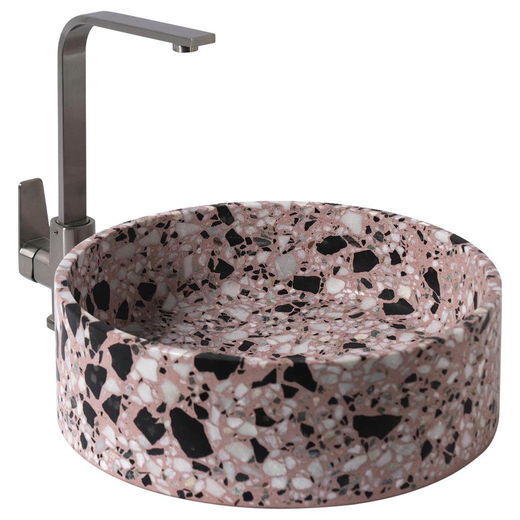 Wash Basin / Vessel Sink 'HUI' Made of Terrazzo 'red' For Sale