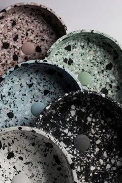 Wash Basin / Vessel Sink 'HUI' Made of Terrazzo 'Sky Blue'