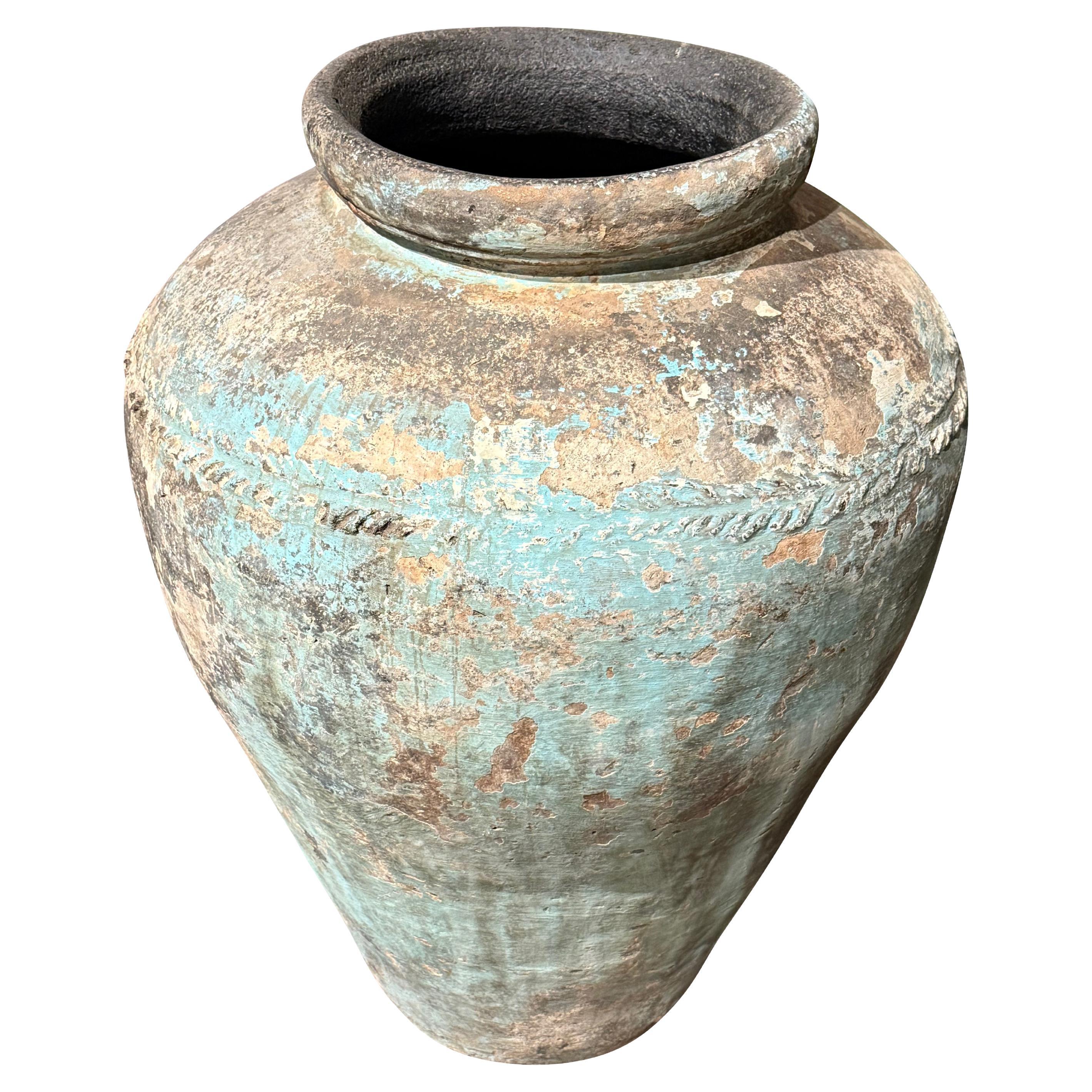 Vaso d
acqua blu e bianco lavato, India, XIX secolo