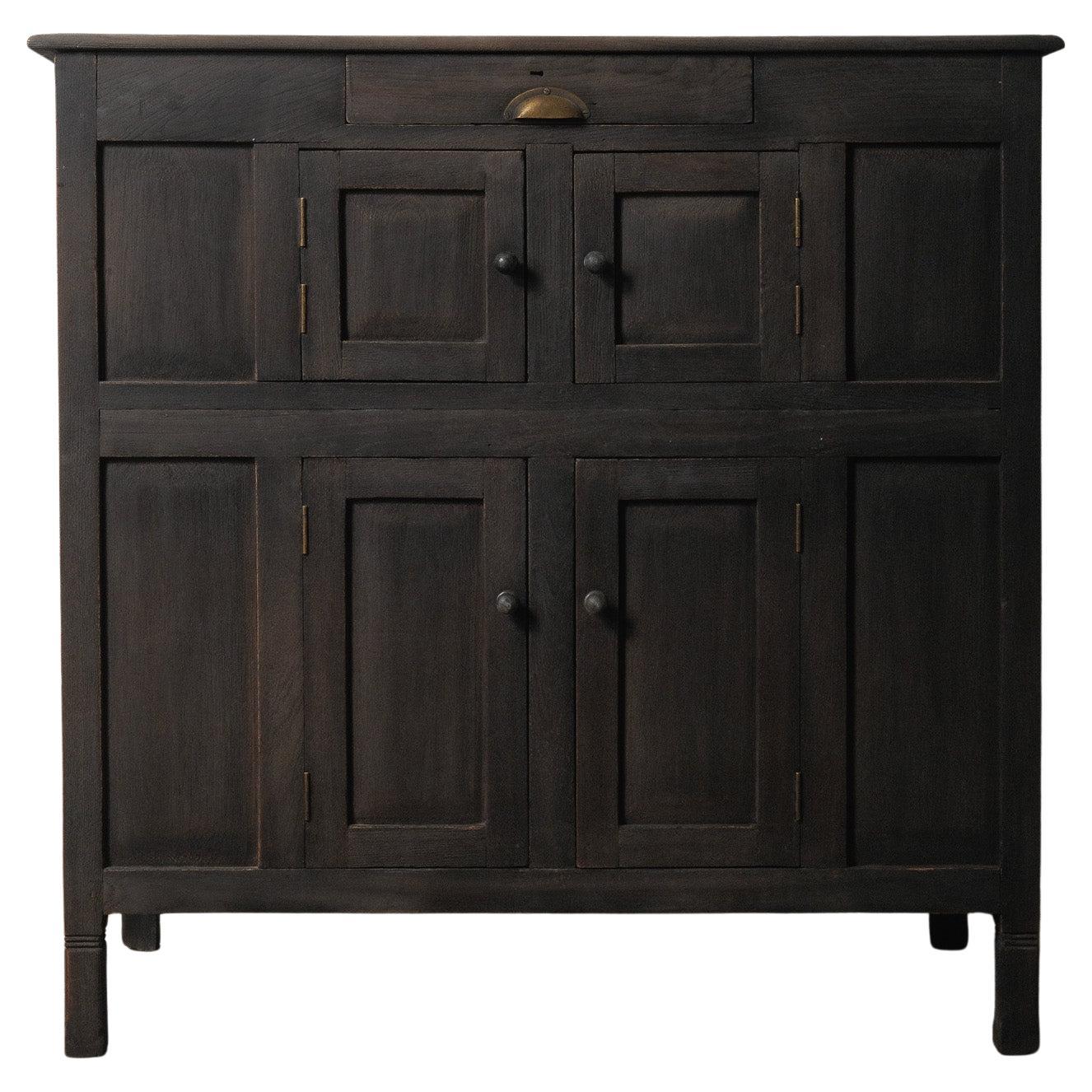 Washed Charcoal Wooden Sideboard