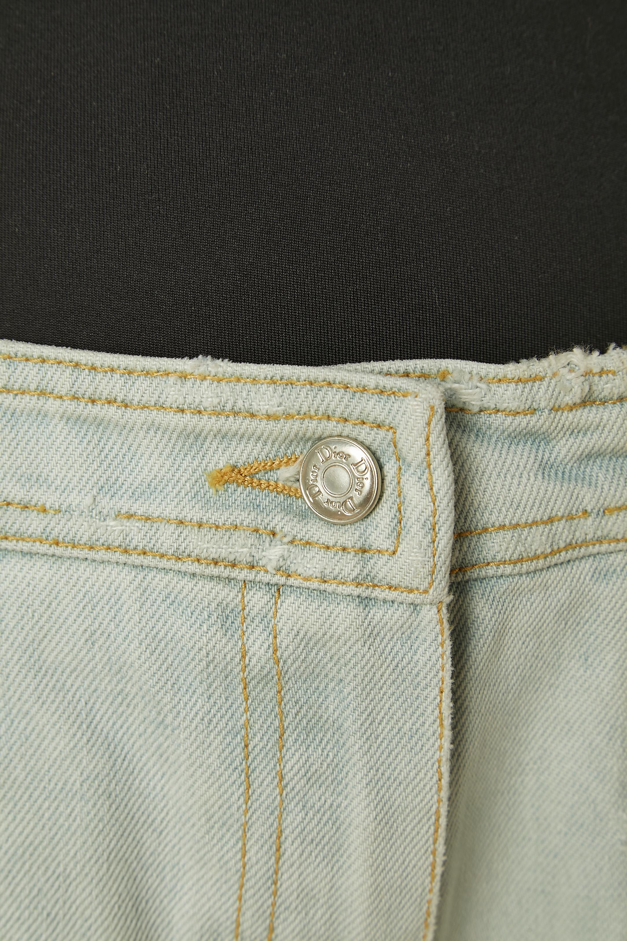 Jean en denim délavé CHRISTIAN DIOR Unisexe en vente