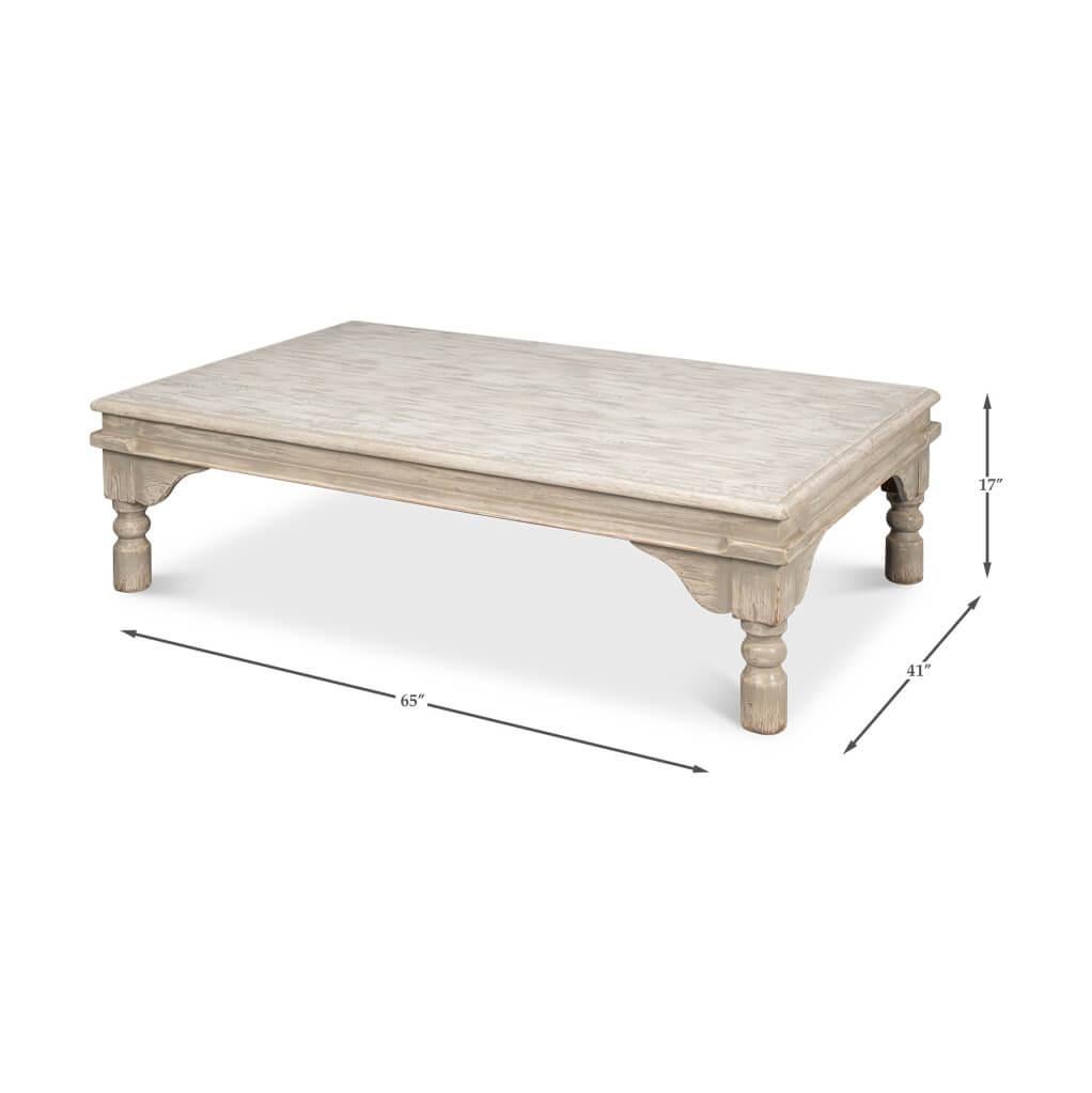 Washed Gray Lowrise Coffee Table For Sale 3