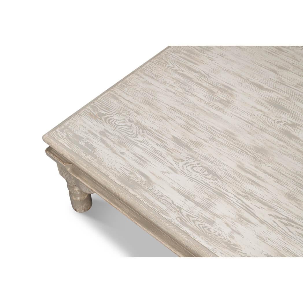 Asian Washed Gray Lowrise Coffee Table For Sale