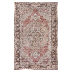 Washed Oushak with Diamond Central Motif