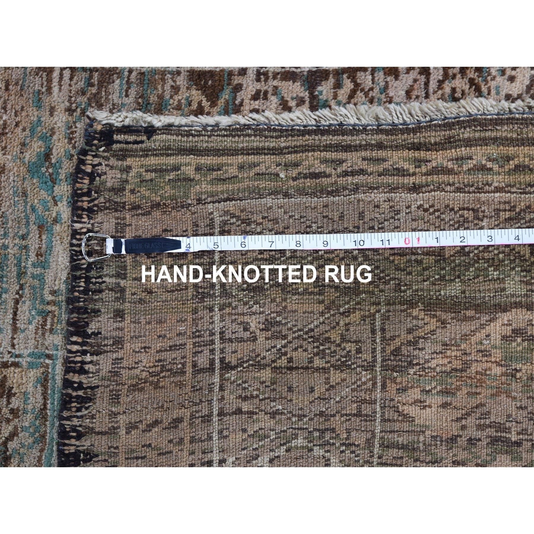 Late 20th Century Washed out and Vintage Afghan Baluch Pure Wool Hand Knotted Oriental Rug For Sale