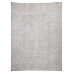 Washed Out Kerman Champagne Color Hand Knotted Pure Wool Oriental Rug