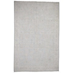 Washed Out Peshawar Hand Knotted Pure Wool Oriental Rug