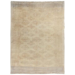 Washed Out Turkoman Bokara Worn Down Pure Wool Hand Knotted Oriental Rug