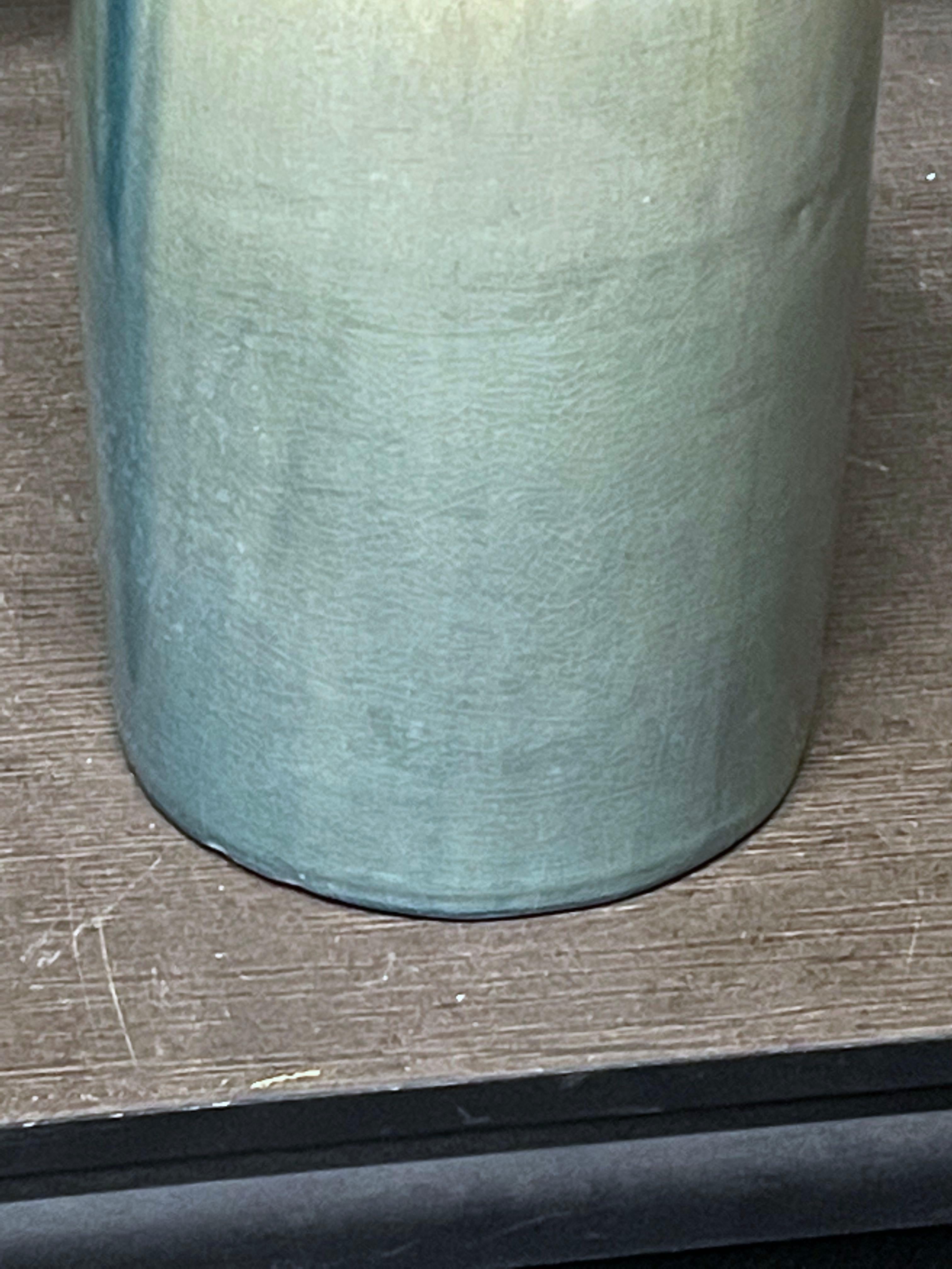Chinese Washed Turquoise Glazed Cylinder Shaped Vase, China, Contemporary