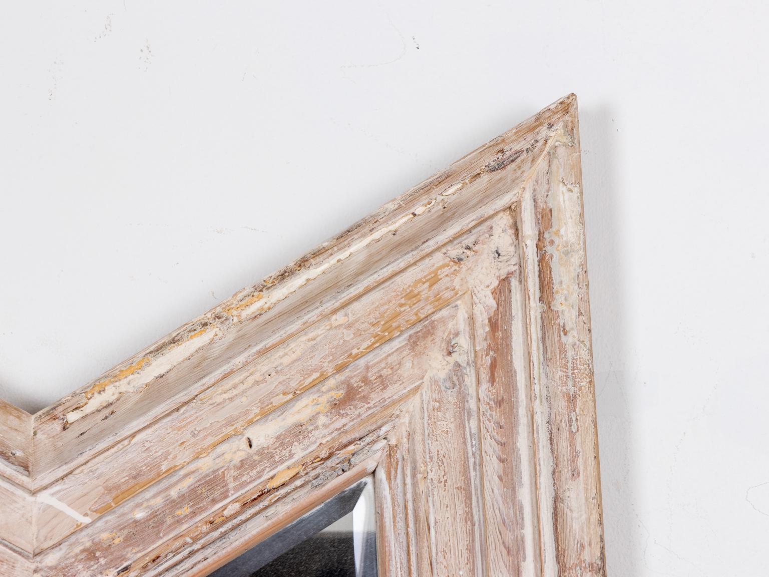 20th Century Washed Wood Star Mirror For Sale