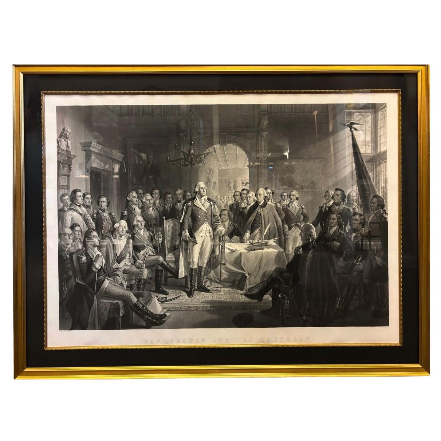 "Washington and His Generals" Engraving by A. H. Ritchie, circa 1870