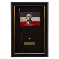 "Washington Bicentennial 1732-1932" Parade Flag, Printed Red, White, and Blue